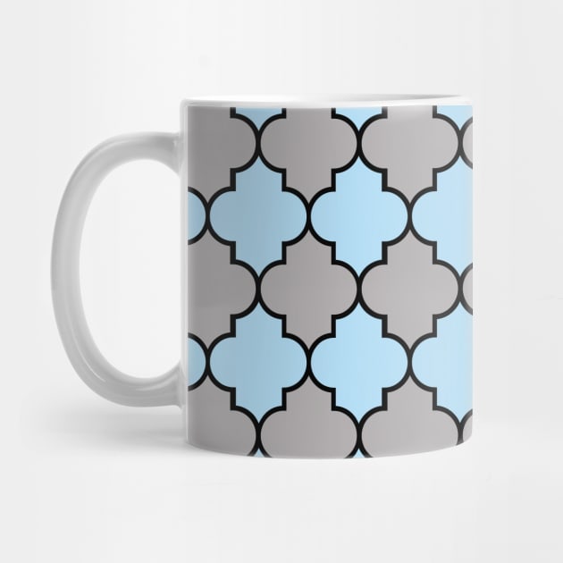 Blue Trellis, Quatrefoil, Moroccan Lattice by Jelena Dunčević